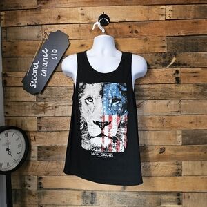 MGM Grand Las Vegas Unisex Black Tank Top with Americana Lion Graphic - size M